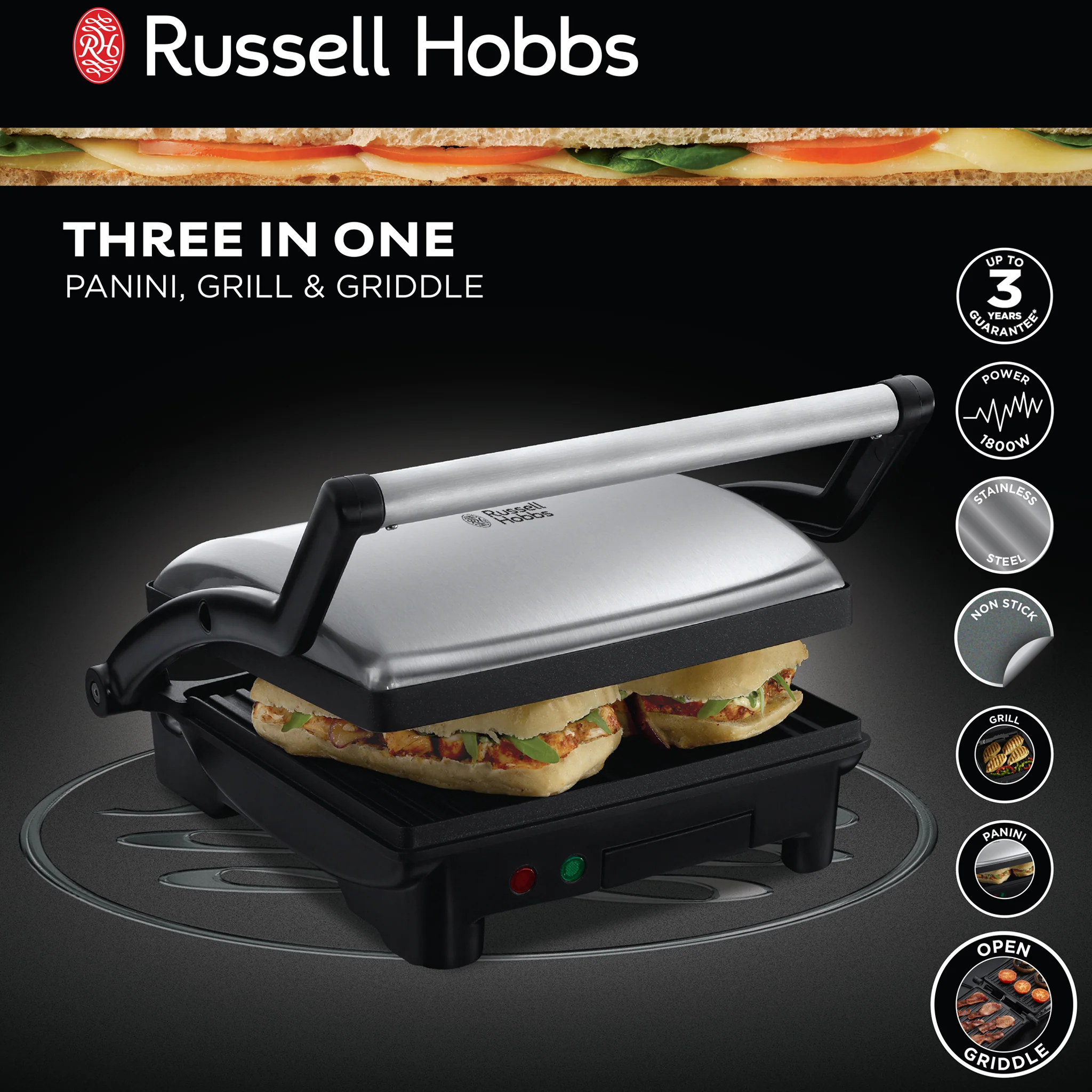 17888-PH RUSSELL HOBBS PANINI MAKER - Image 3
